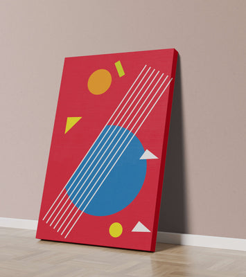 Abstract geometric shapes with bold colors and lines