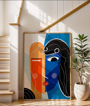 Abstract Expressionist Portrait with Bold Colors - Mi tienda