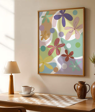 Motif floral abstrait coloré