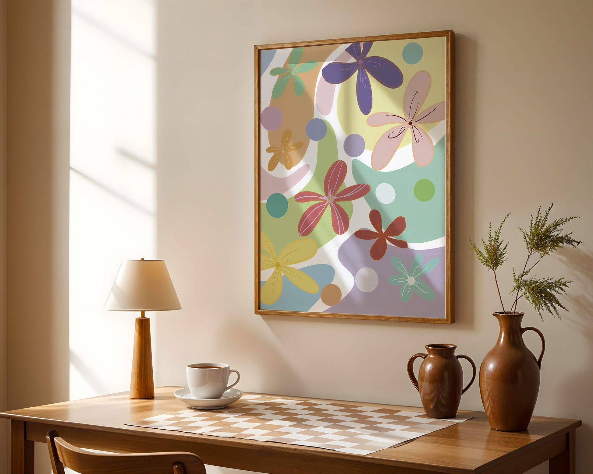 Motif floral abstrait coloré