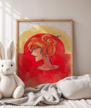 Abstract Portrait with Vibrant Colors and Artistic Flair