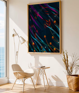Abstract Underwater Fantasy with Glowing Elements and Vivid Colors