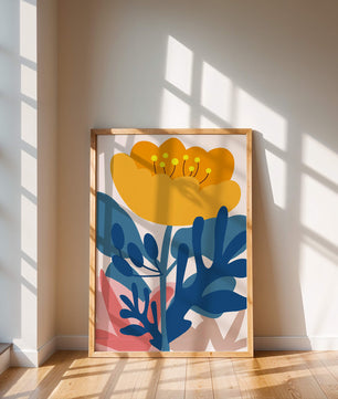 Illustration florale abstraite colorée au design botanique moderne