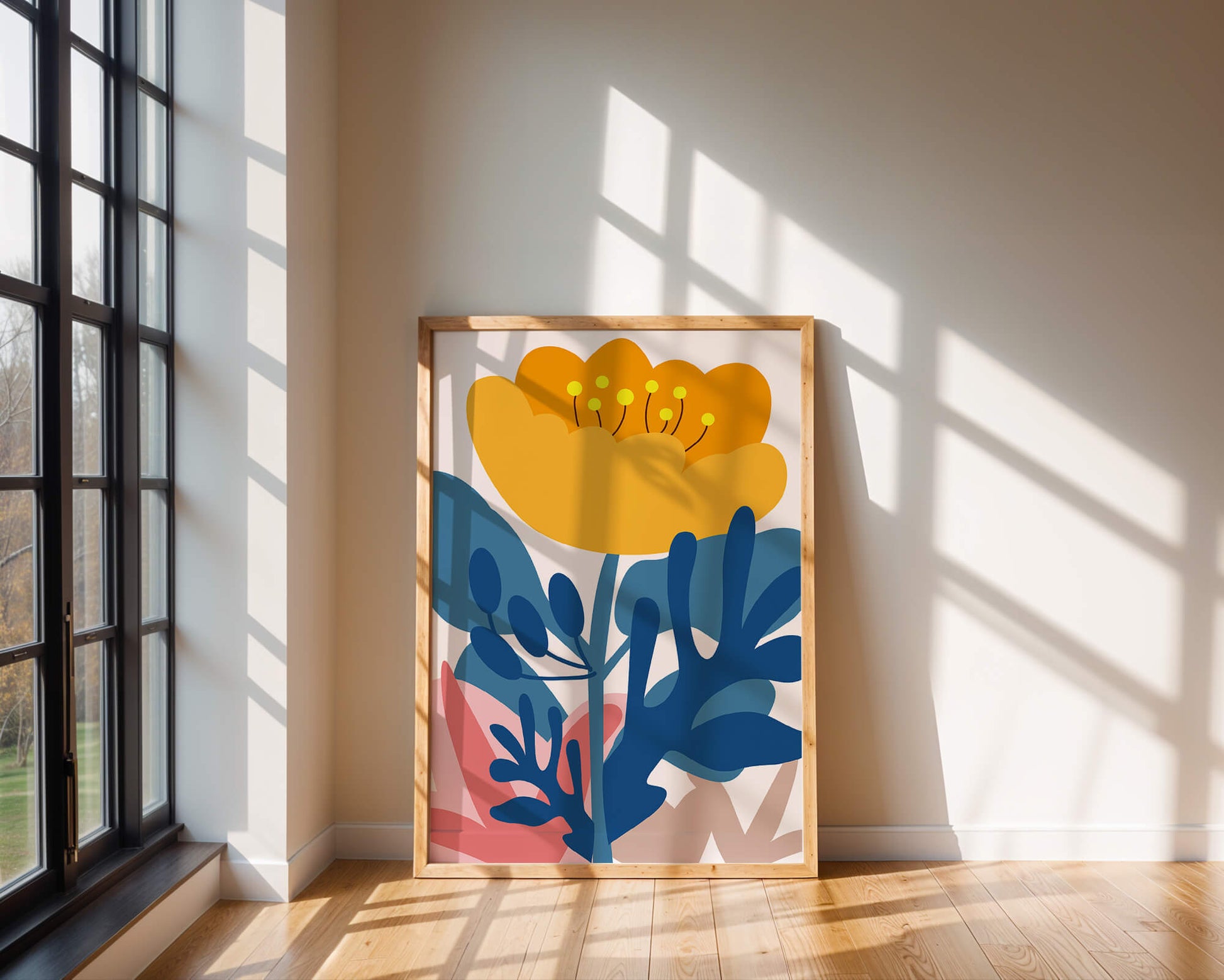 Illustration florale abstraite colorée au design botanique moderne