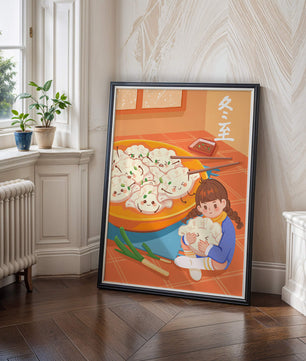 Тёплая кухня с милыми пельменями и уютной зимней атмосферой
