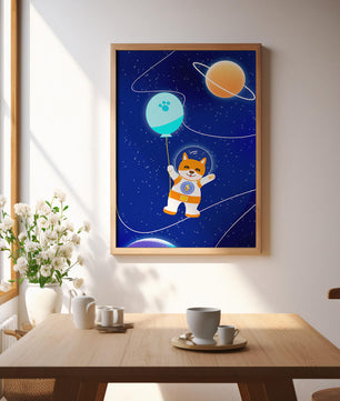 Astronaut Dog Floating in Space with Balloon - Mi tienda