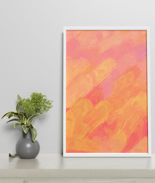 Arte de pinceladas abstractas en tonos cálidos