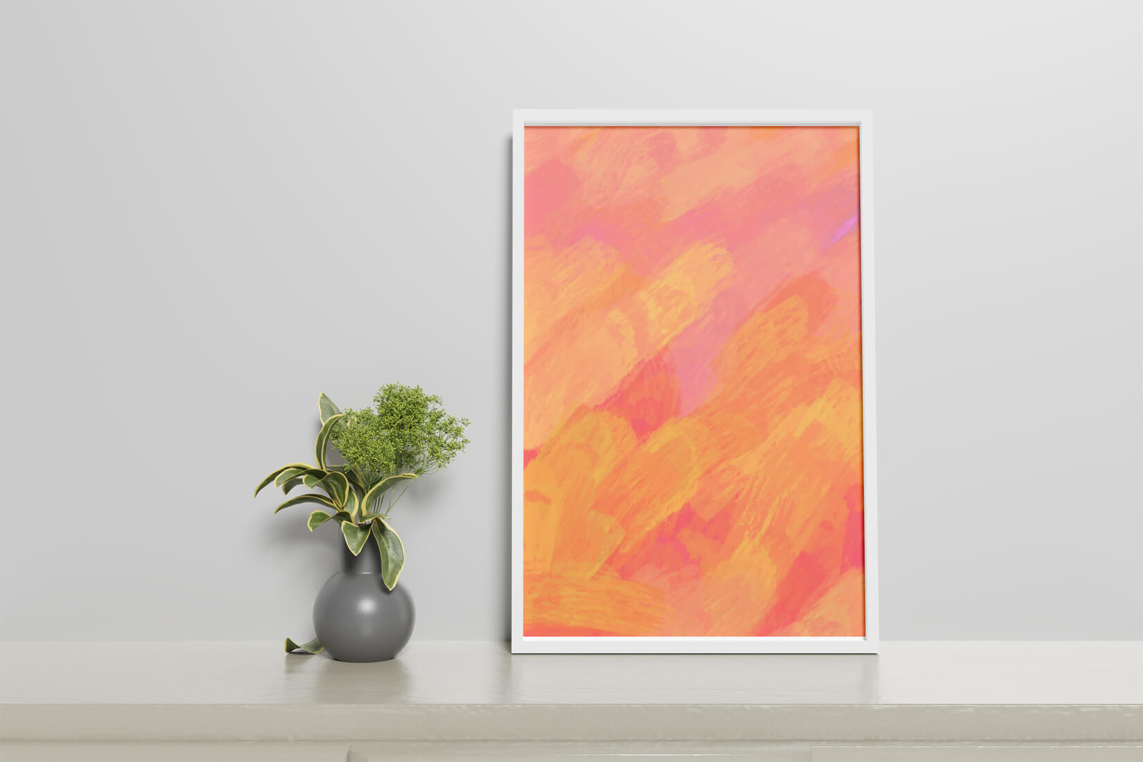 Abstract Warm Toned Brushstroke Art