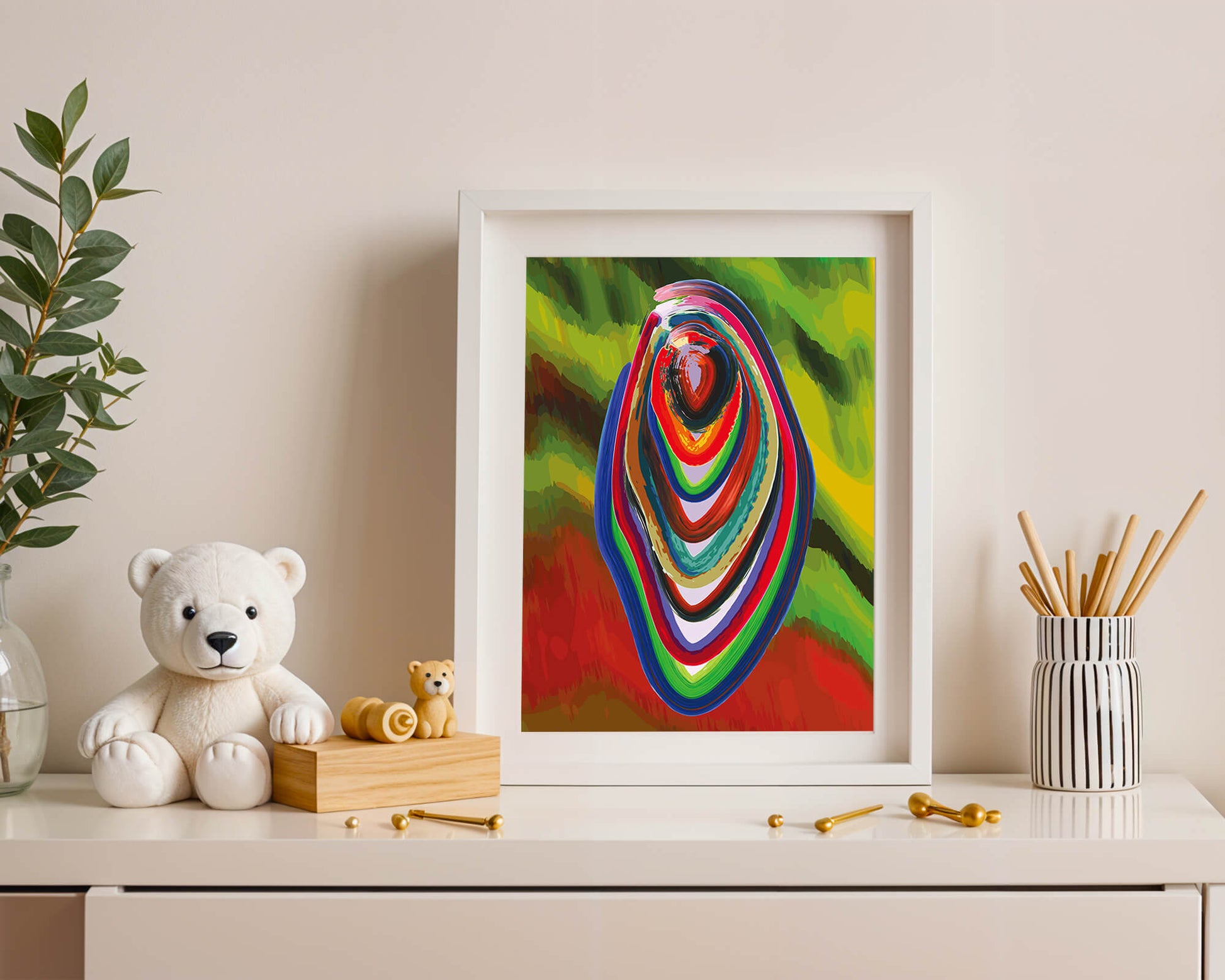 Abstract multicolored swirl with vibrant brush strokes