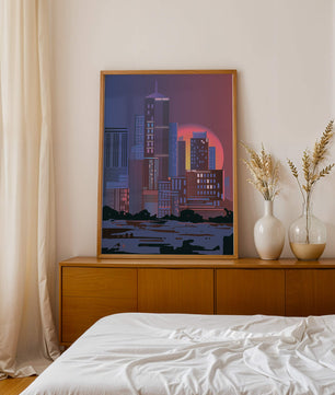 Modern Cityscape at Sunset with Skyscrapers and Vibrant Sky - Mi tienda