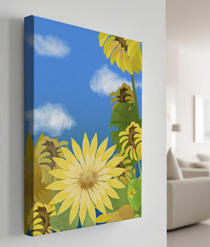 Sunny Sunflowers Against a Bright Blue Sky