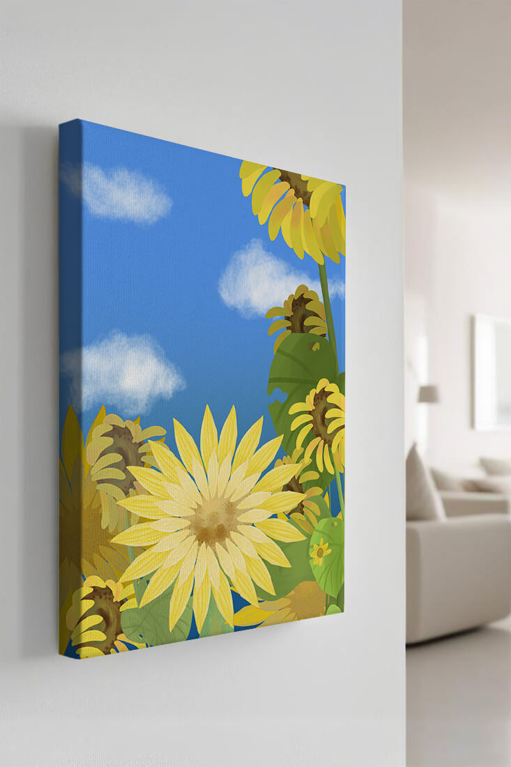 Sunny Sunflowers Against a Bright Blue Sky