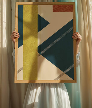 Zeitgenössische abstrakte geometrische Kunst mit lebendigen Farben
