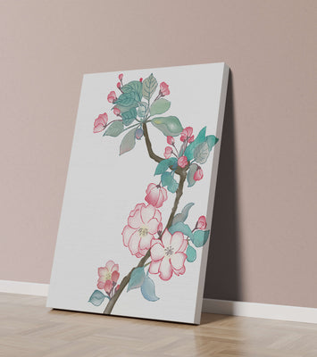 Elegant floral watercolor illustration with cherry blossom