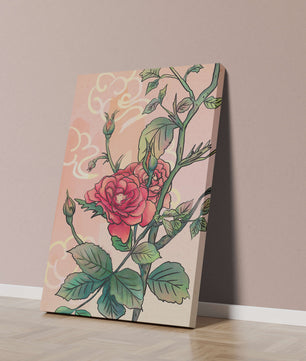 Ilustración Elegante de Rosa con Fondo Pastel Suave