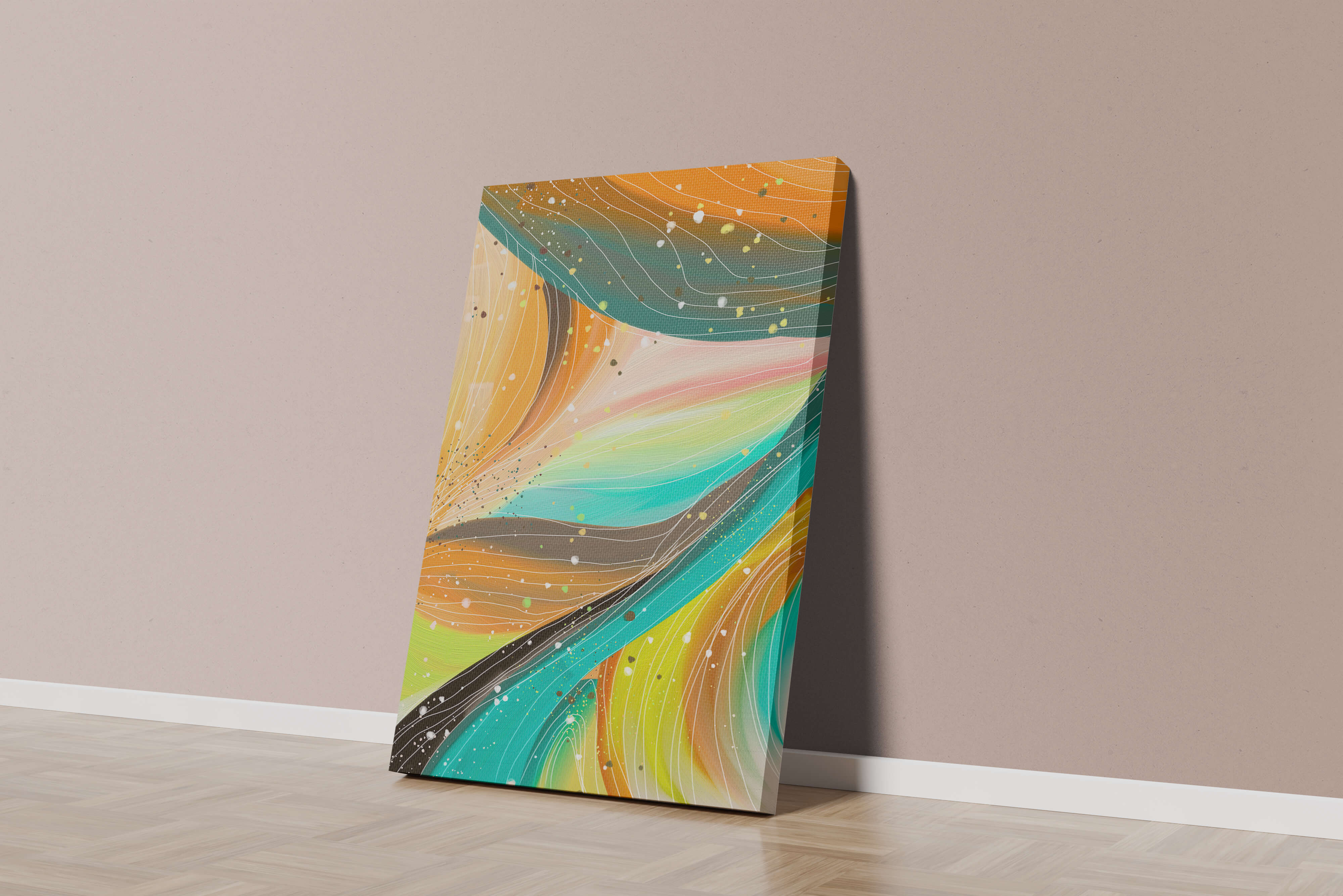 Abstract swirl of vibrant colors with dynamic lines