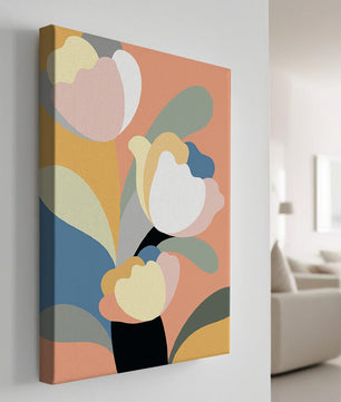 Colorful abstract shapes with soft pastel tones