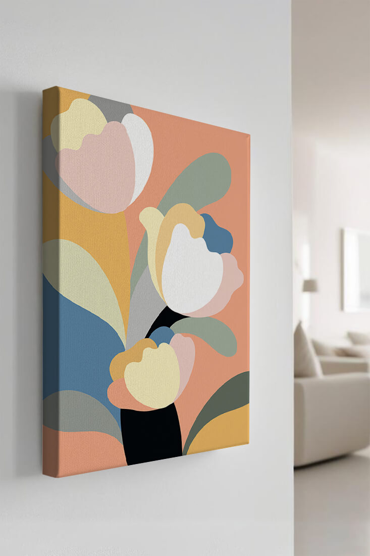 Colorful abstract shapes with soft pastel tones