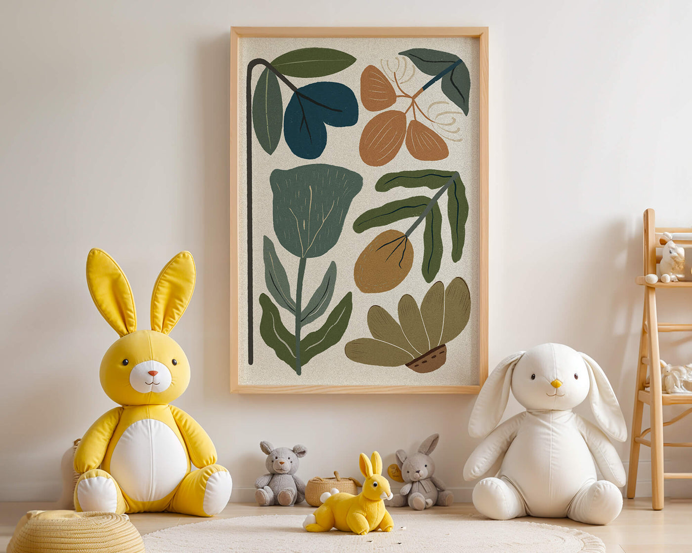 Botanical illustration with earthy and muted colors