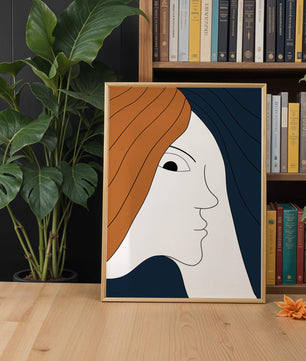 Abstract Portrait with Stylized Hair and Minimalist Design - Mi tienda