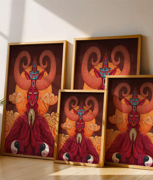 Mythical creature artwork with intricate patterns and symbolism