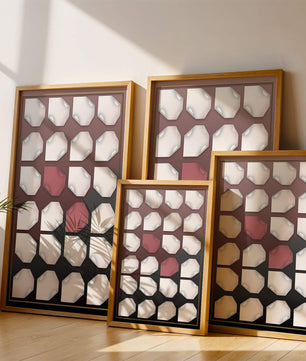 Contemporary Geometric Design with Red and White Sheets