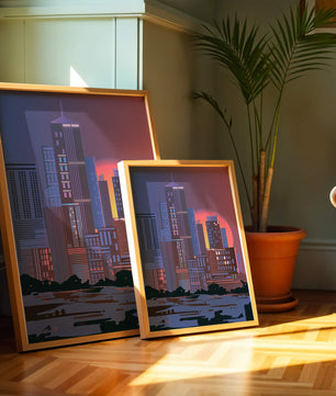 Modern Cityscape at Sunset with Skyscrapers and Vibrant Sky - Mi tienda