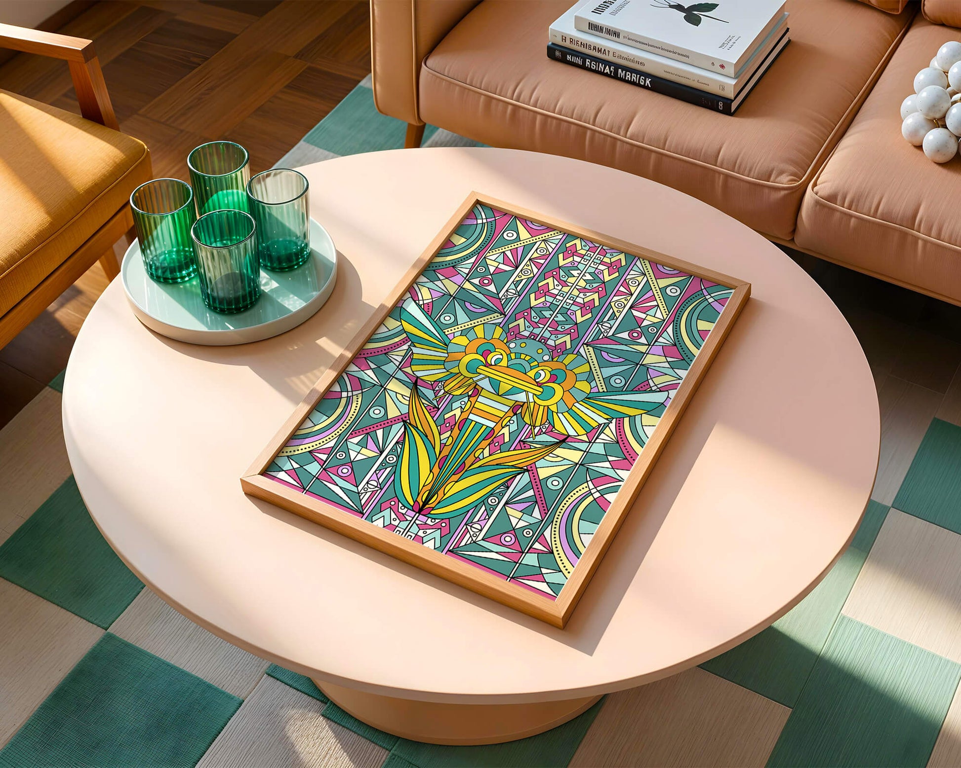 Elefante geométrico abstracto con colores vibrantes