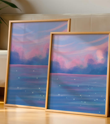 Dreamy Pastel Sky Reflecting on Sparkling Water Landscape
