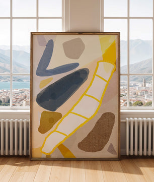 Abstract Design with Geometric Shapes in Earthy Tones and Gold Accents - Mi tienda