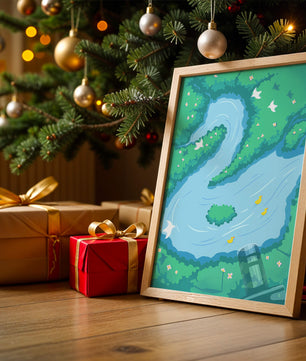 Serene River with Ducks and Birds in a Lush Landscape