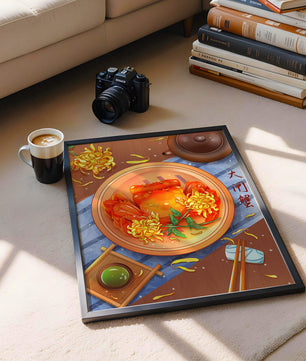 Crab Dish with Chrysanthemum Flowers and Tea Setting - Mi tienda