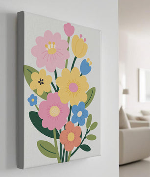 Ramo ilustrado de flores coloridas