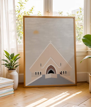 Minimalist Church Architecture with Soft Sunrise - Mi tienda