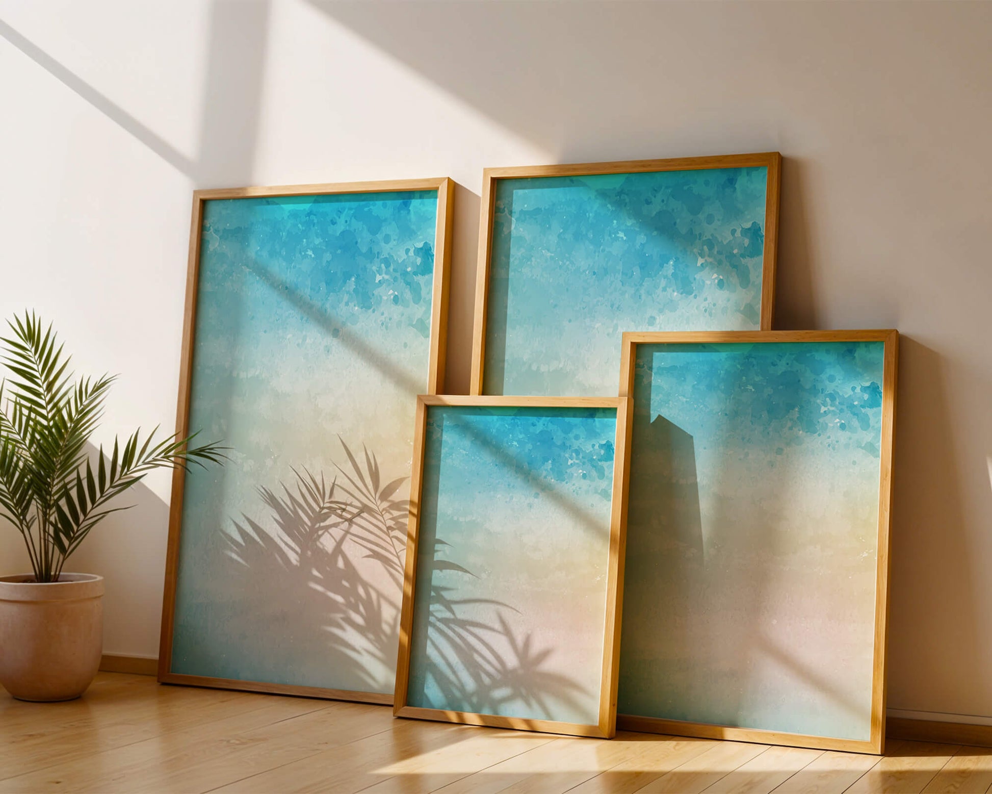 Pastel watercolor background with blue and beige gradient