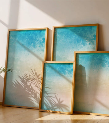 Pastel watercolor background with blue and beige gradient
