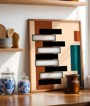 Abstract geometric design with modern color contrasts