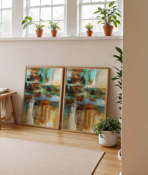 Abstract Colorful Brush Strokes Painting