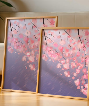 Beautiful cherry blossoms with artistic watercolor effect