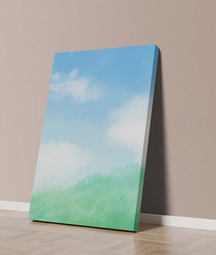 Un paisaje sereno de cielo azul y césped verde