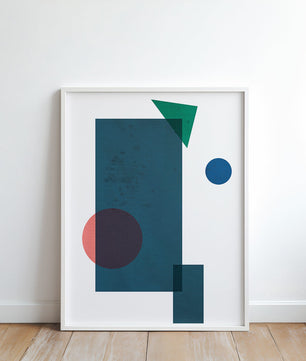 Abstract Geometric Composition with Overlapping Shapes - Mi tienda