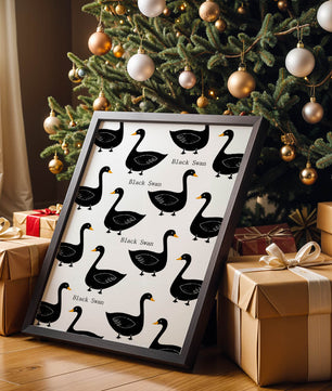 Seamless bird pattern with minimalist design and bold accents