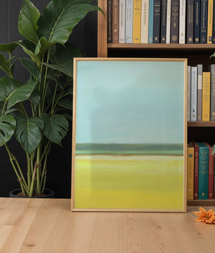 Abstract Landscape with Blue and Yellow Horizon