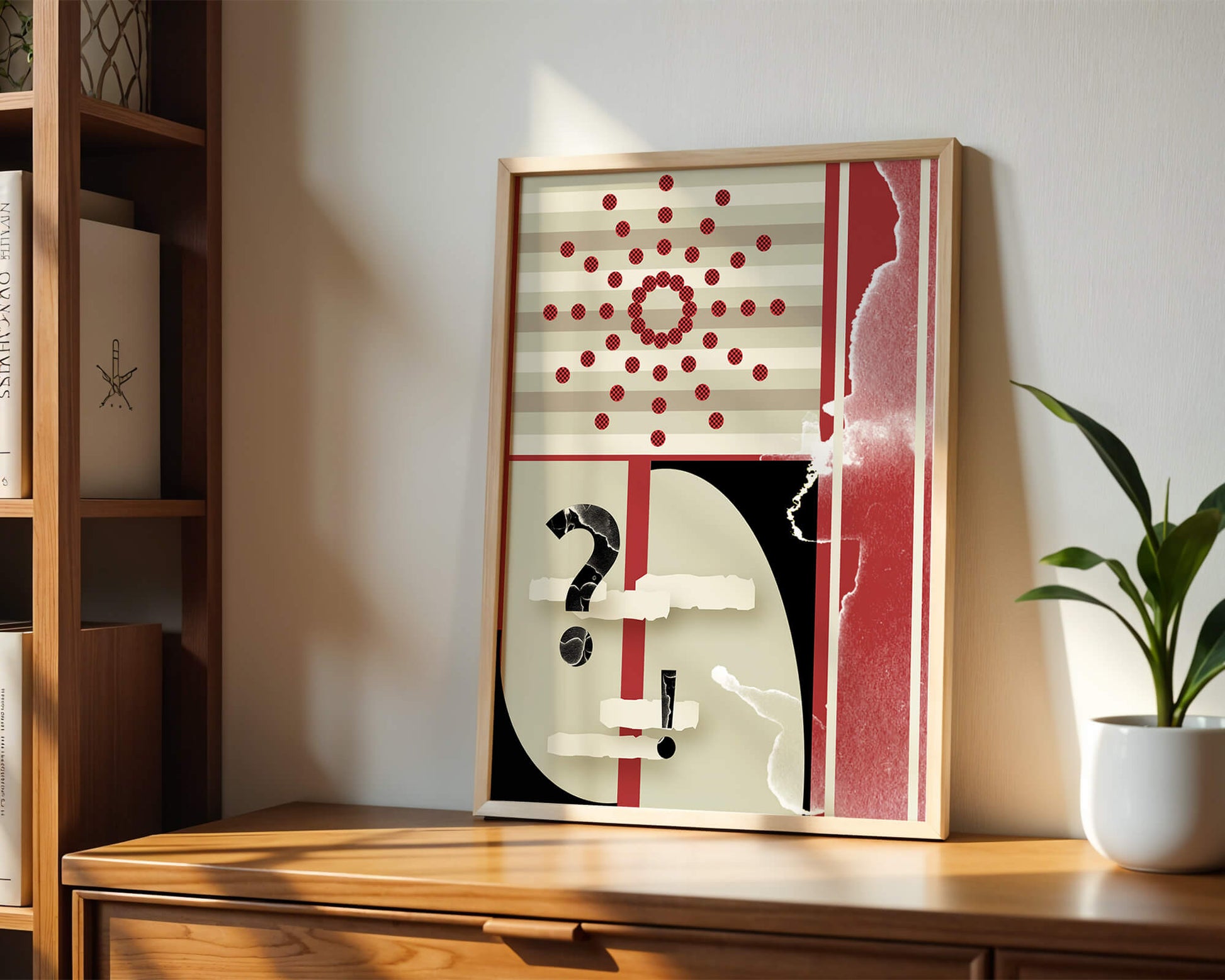 Design géométrique abstrait avec des éléments rétro et des symboles audacieux
