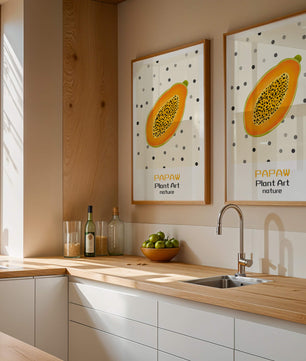 Abstract Papaya Art With Polka Dot Background - Mi tienda