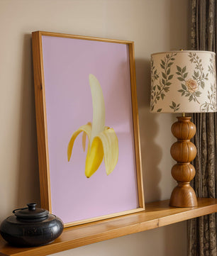 Open banana with purple background for vibrant decoration