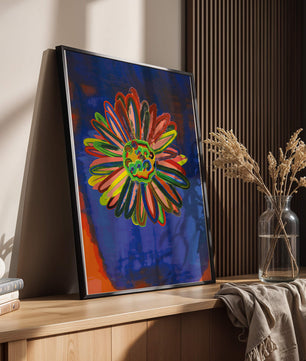 Arte floral abstracto colorido con pinceladas dinámicas