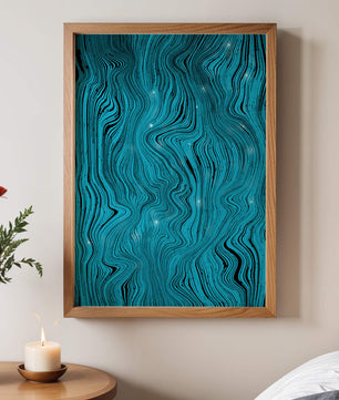 Abstract Wavy Blue Pattern with Black Lines - Mi tienda