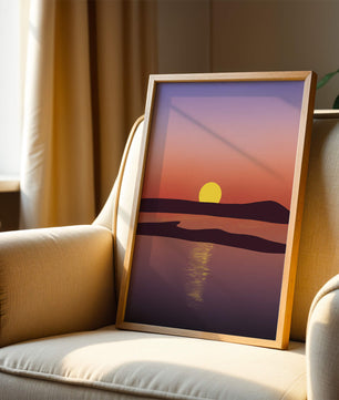 Sunset Over Tranquil Water with Vibrant Sky