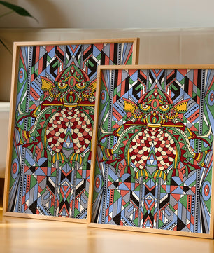 Colorful Geometric Pattern with Symmetrical Design and Abstract Motif